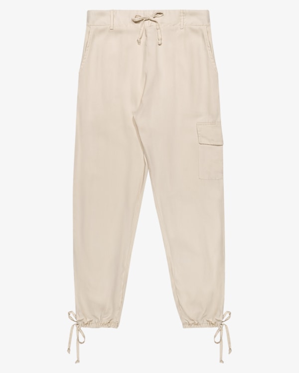 Calça Cargo Juvenil Feminina em Viscose com Amarração – Based – Areia