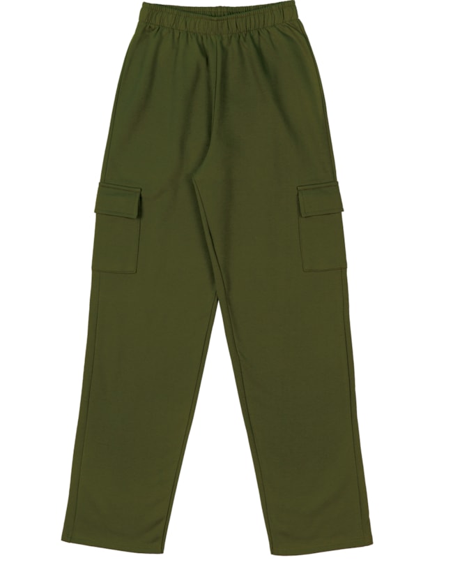 Calça Cargo Juvenil Feminino em Moletom BaseD - Oliveira-d7b491f6-7648-459c-94db-9345587458d3