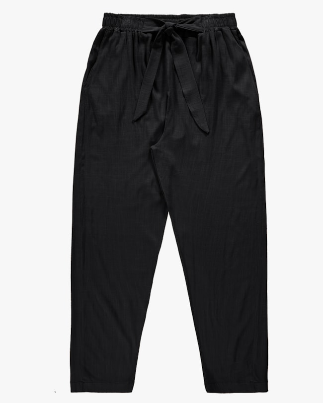 Calça Cenoura Plus Size em Viscose - Cereja Rosa - Preto-439d42c7-6df4-4ed2-8cf8-36b47e995662