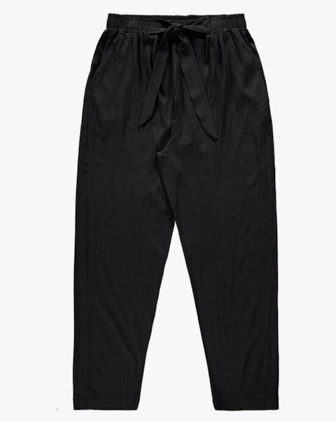 Calça Cenoura Plus Size em Viscose - Cereja Rosa - Preto