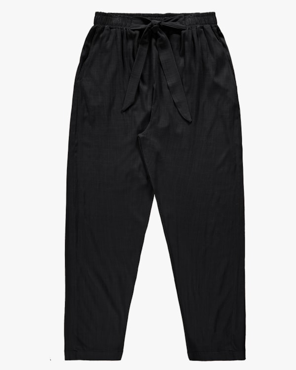 Calça Cenoura Plus Size em Viscose - Cereja Rosa - Preto