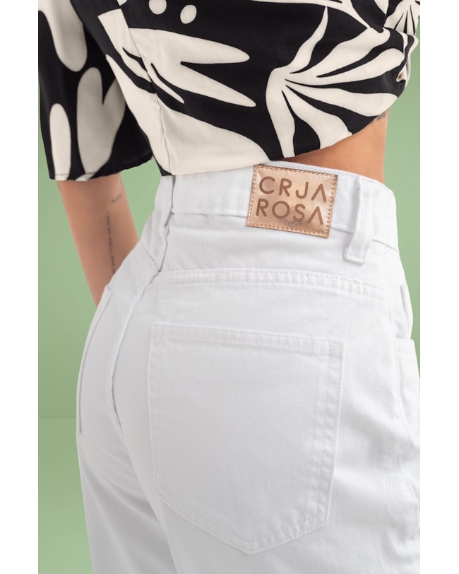 Calça Cropped em Sarja com Rasgos Cereja Rosa-61beb901-1a0b-4fe3-90c5-fd5284f26bae