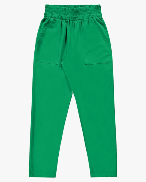 Calça Feminina Cenoura em Viscose Linho - Cereja Rosa - Folha