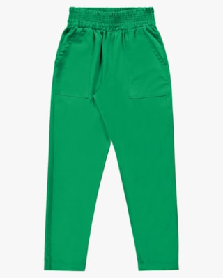 Calça Feminina Cenoura em Viscose Linho - Cereja Rosa - Folha