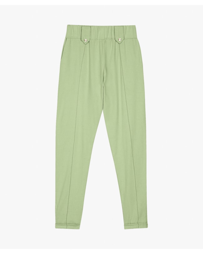 Calça Feminina Cenoura em Viscose Linho - Cereja Rosa - Mint-1376a10a-137a-4afa-9312-cb4f36046902