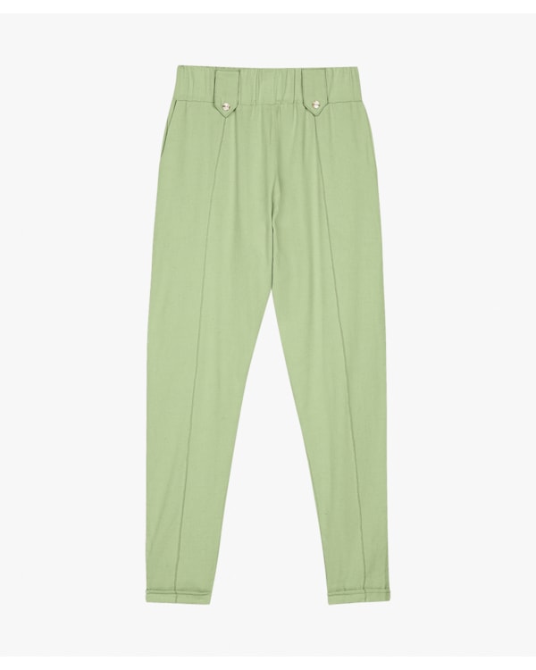 Calça Feminina Cenoura em Viscose Linho - Cereja Rosa - Mint