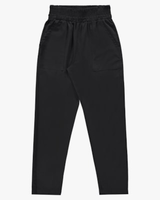 Calça Feminina Cenoura em Viscose Linho - Cereja Rosa - Preto