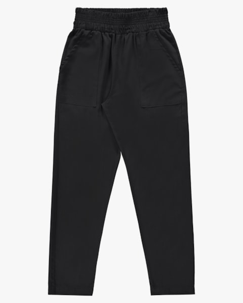 Calça Feminina Cenoura em Viscose Linho - Cereja Rosa - Preto