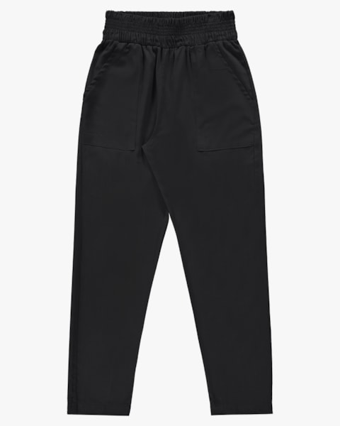 Calça Feminina Cenoura em Viscose Linho - Cereja Rosa - Preto
