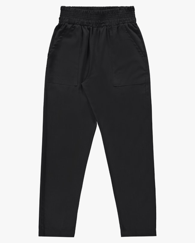 Calça Feminina Cenoura em Viscose Linho - Cereja Rosa - Preto-b54b2c57-0e2b-49c0-af99-4a62e9711cad