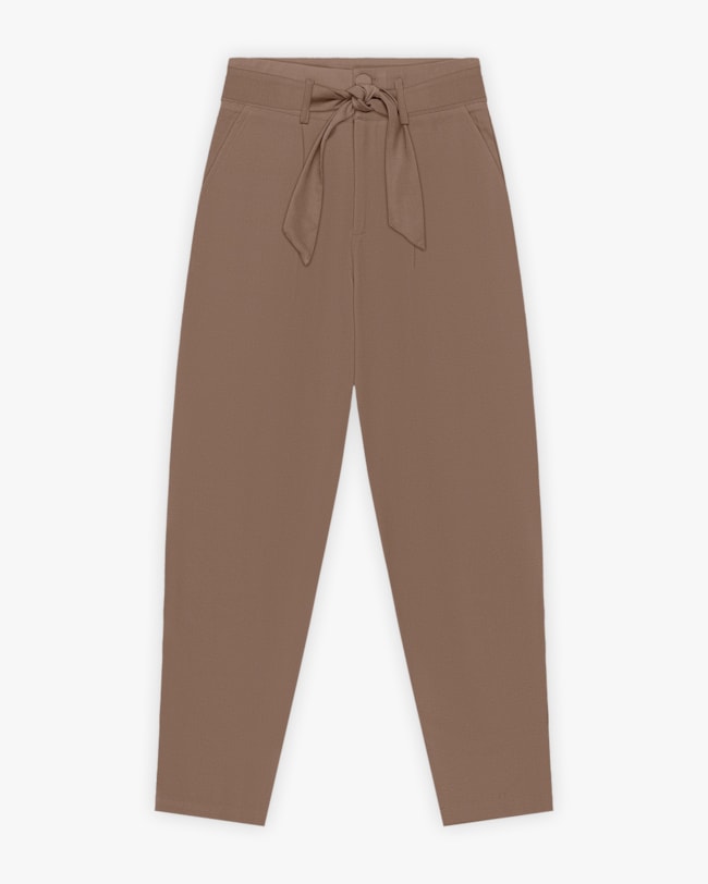 Calça Feminina em Alfaiataria com Amarração - Cereja Rosa - Macchiato-a5a52437-3903-4852-aa4e-b97266b9bbbb