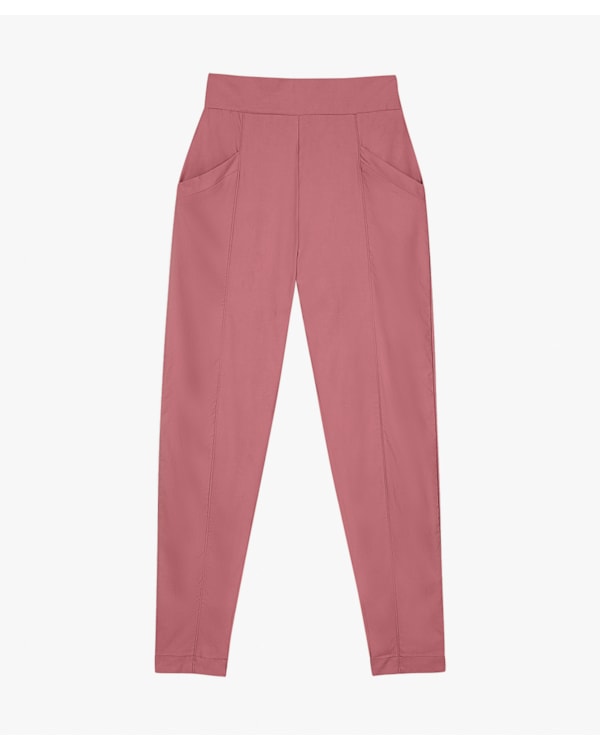 Calça Feminina em Alfaiataria com Bolso - Cereja Rosa - Vegas