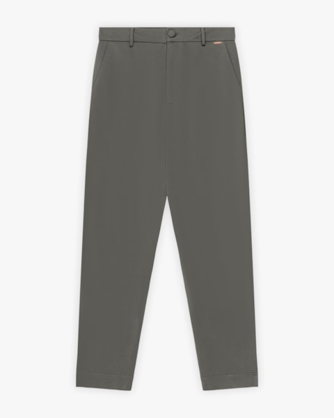 Calça Feminina em Alfaiataria com Bolsos - Cereja Rosa - Dark Gray