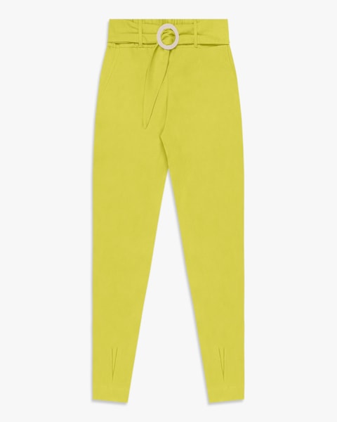 Calça Feminina em Alfaiataria com Cinto - Cereja Rosa - Limonade