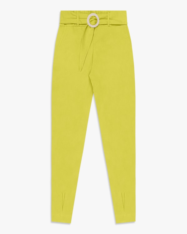 Calça Feminina em Alfaiataria com Cinto - Cereja Rosa - Limonade