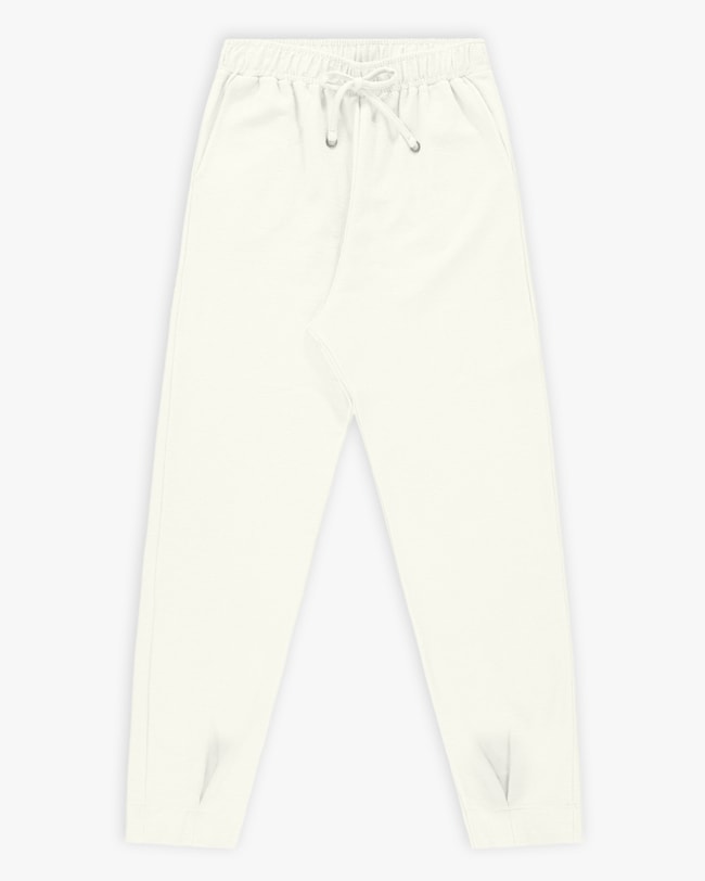 Calça Feminina em Moletinho Sarjado Rústico - Cereja Rosa - Off White-d511e4fd-9d5d-4215-a2ec-7e1b712fd9a5