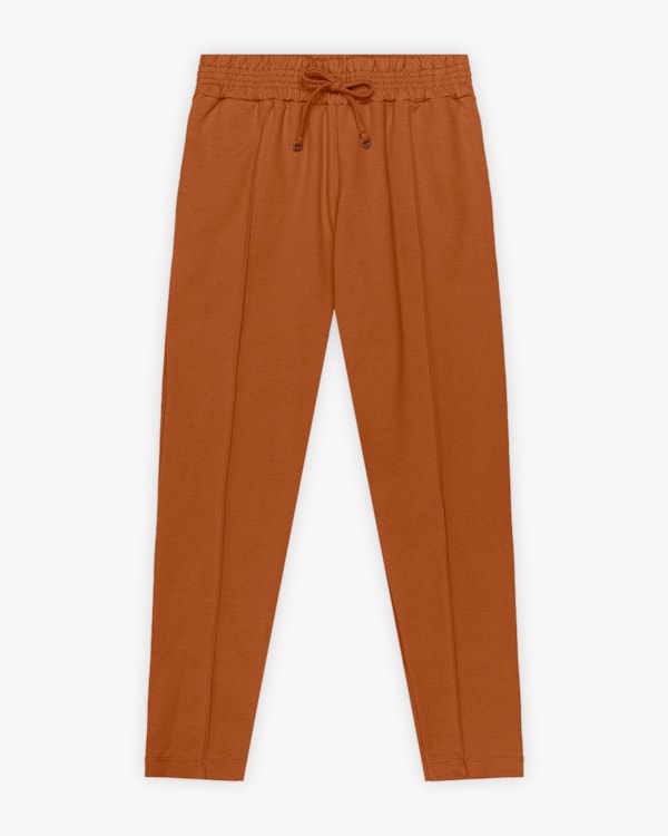 Calça Feminina em Moletom com Bolsos e Amarração - Cereja Rosa - Inca