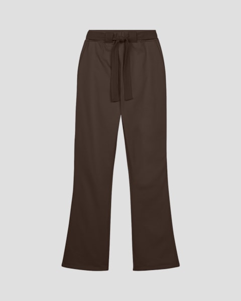 Calça Feminina em Moletom com Faixa e Bolso- Cereja Rosa - Marrom