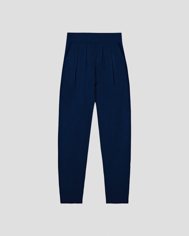 Calça Feminina em Viscose com Pregas Cereja Rosa Azul-ea47c6ed-2b9c-4270-8dab-485062d33094