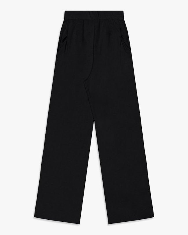 Calça Feminina em Viscose Linho com Bolso - Cereja Rosa - Preto-0fccc349-5ba1-4f2a-8cc1-8ce6795c974c