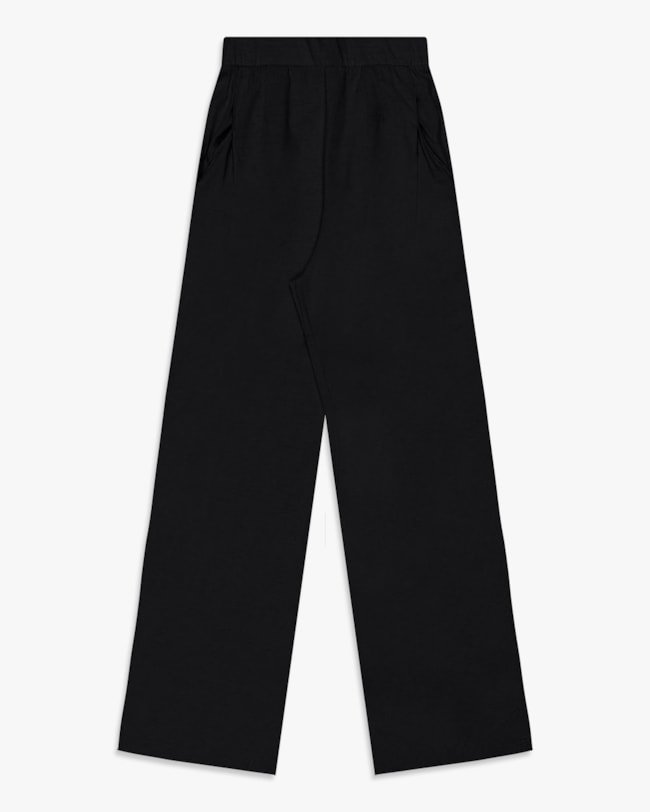 Calça Feminina em Viscose Linho com Bolso - Cereja Rosa - Preto-3fa7e92a-4c30-41e7-95a4-409de1d29894