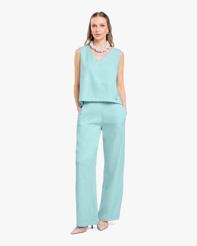 Calça Feminina em Viscose Linho com Bolso - Cereja Rosa - Soft-G-b97b04b2-d52d-4e9c-8997-277a62f6f4fe
