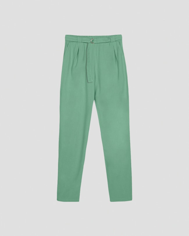 Calça Feminina em Viscose Linho com Cinto Cereja Rosa Verde-be60b091-b707-44da-9289-b9ce73512d6d