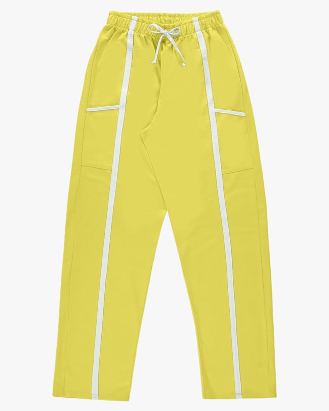 Calça Feminina Juvenil em Moletinho com Filete - BaseD - Aspargo-2745129d-8d08-41ec-9b35-f189a6775478