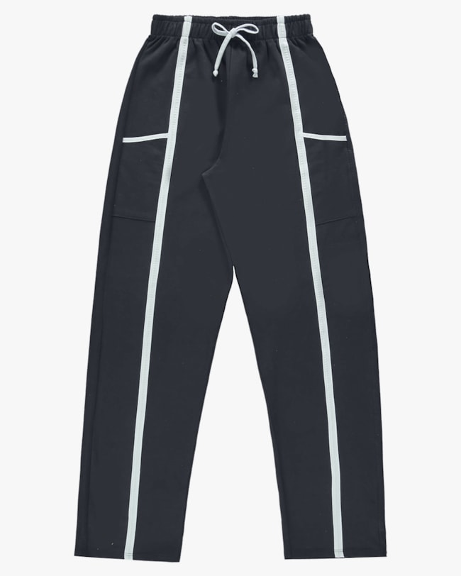 Calça Feminina Juvenil em Moletinho com Filete - BaseD - Preto-9b892a0b-8332-4729-8842-767b5358ee39