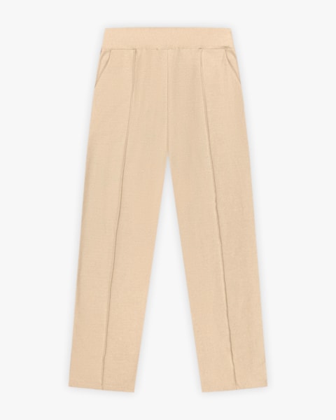 Calça Feminina Moletinho Sarjado com Bolsos - Cereja Rosa - Deserto