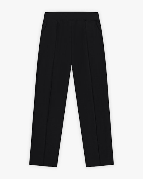 Calça Feminina Moletinho Sarjado com Bolsos - Cereja Rosa - Preto