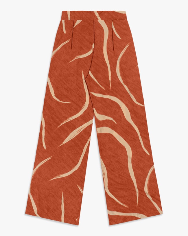 Calça Feminina Pantalona em Viscose Estampada - Cereja Rosa- Inca-G-844907ce-4b53-4a8c-b709-a4925e4718f7