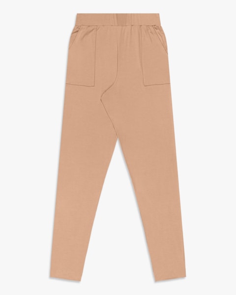 Calça Feminina Plus Size em Malha Crepe - Cereja Rosa - Toffee