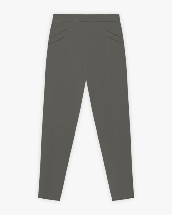 Calça Feminina Plus Size em Malha Felpada - Cereja Rosa - Dark Gray