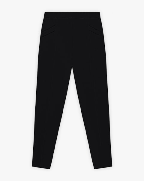 Calça Feminina Plus Size em Malha Felpada - Cereja Rosa - Preto