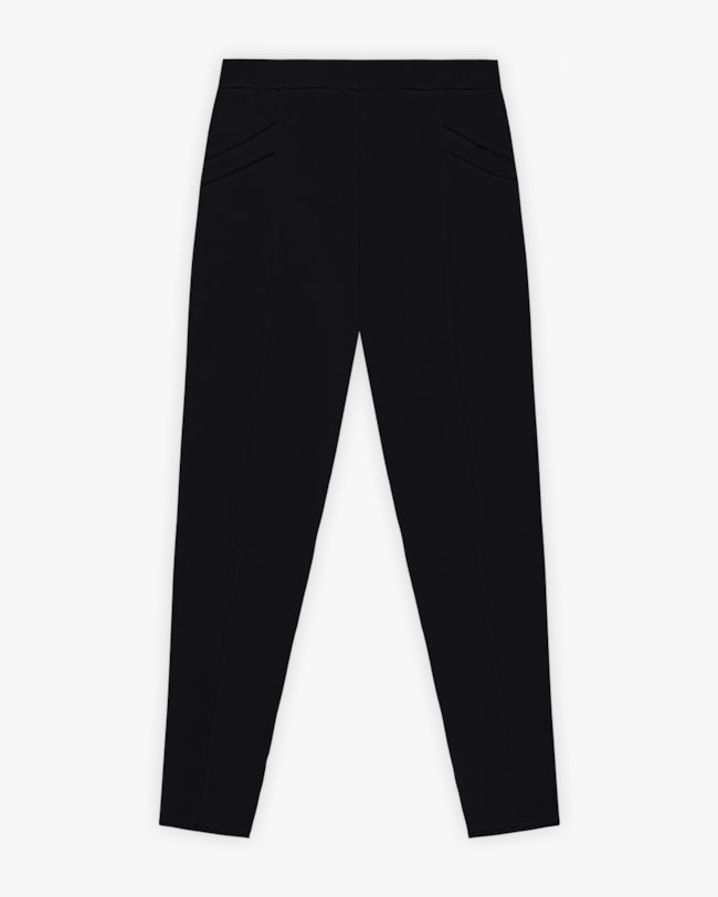 Calça Feminina Plus Size em Malha Felpada - Cereja Rosa - Preto-bb9d535c-3850-4b01-96ea-3a280bffb0d6