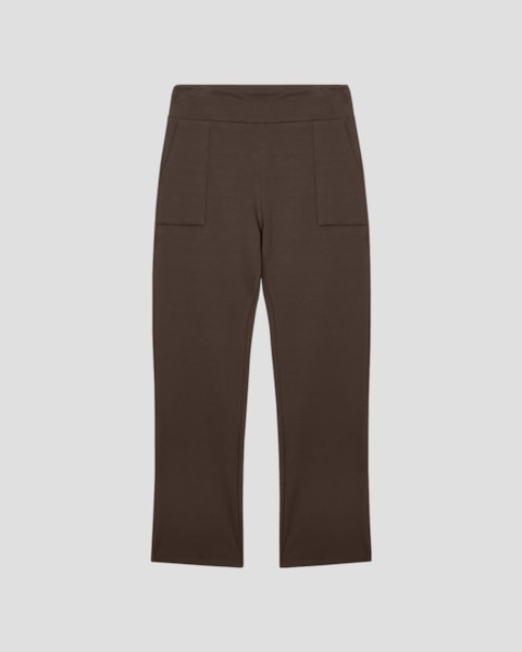 Calça Feminina Plus Size em Molecotton com Bolso - Cereja Rosa - Marrom