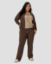 Calça Feminina Plus Size em Molecotton com Bolso - Cereja Rosa - Marrom-fa85448f-34be-4e7a-9c53-212ea61f0e56
