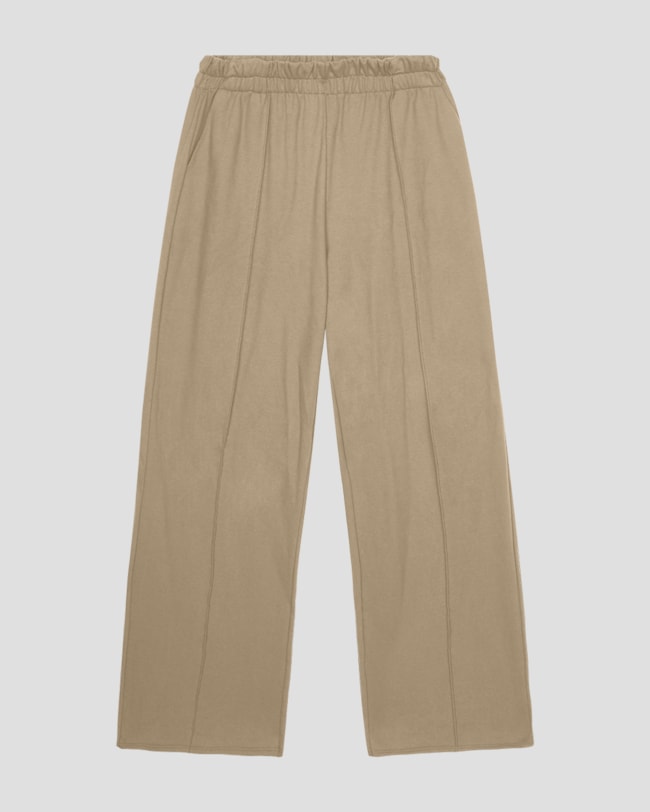 Calça Feminina Plus Size em Moletinho com Bolso - Cereja Rosa - Bege-5e5f0779-8a7e-410d-8b43-a7f583ae3629