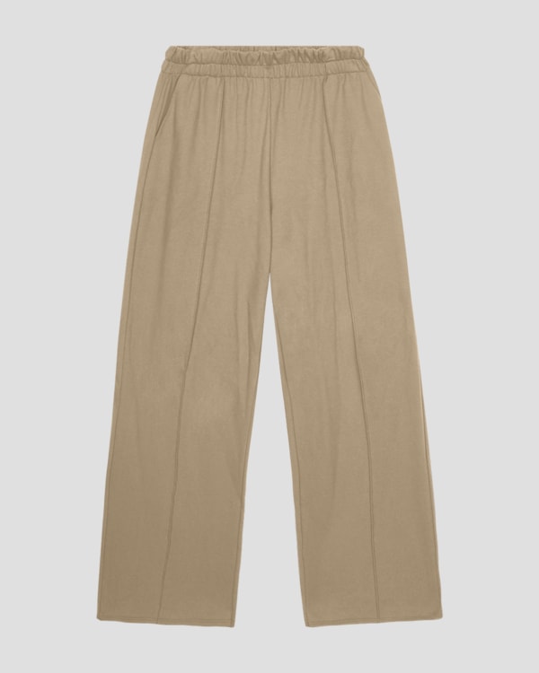 Calça Feminina Plus Size em Moletinho com Bolso - Cereja Rosa - Bege