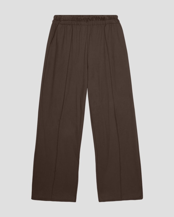 Calça Feminina Plus Size em Moletinho com Bolso - Cereja Rosa - Marrom