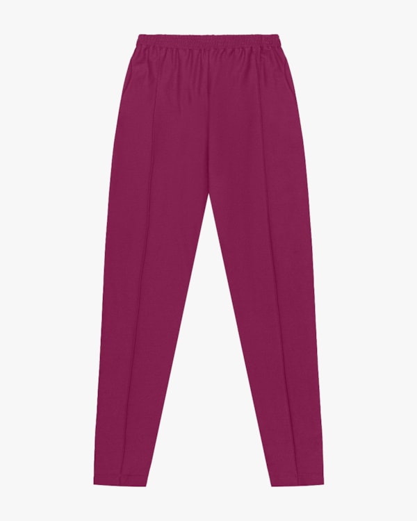 Calça Feminina Plus Size em Moletinho Sarjado - Cereja Rosa - Marsala