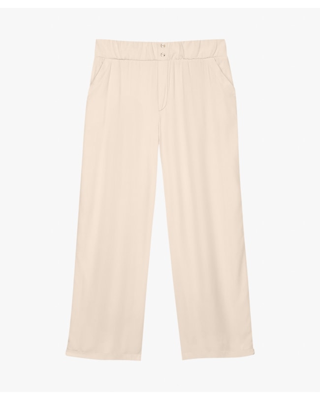 Calça Feminina Plus Size em Tecido Plano com Bolsos - Cereja Rosa - Areia-1a39e88c-51fd-41dc-9b6f-5c226c8c6fad