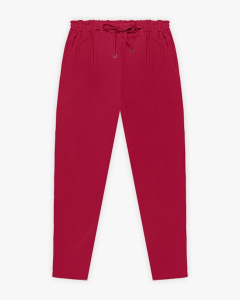 Calça Feminina Plus Size em  Tecido Viscose com Bolso - Cereja Rosa - Malbec