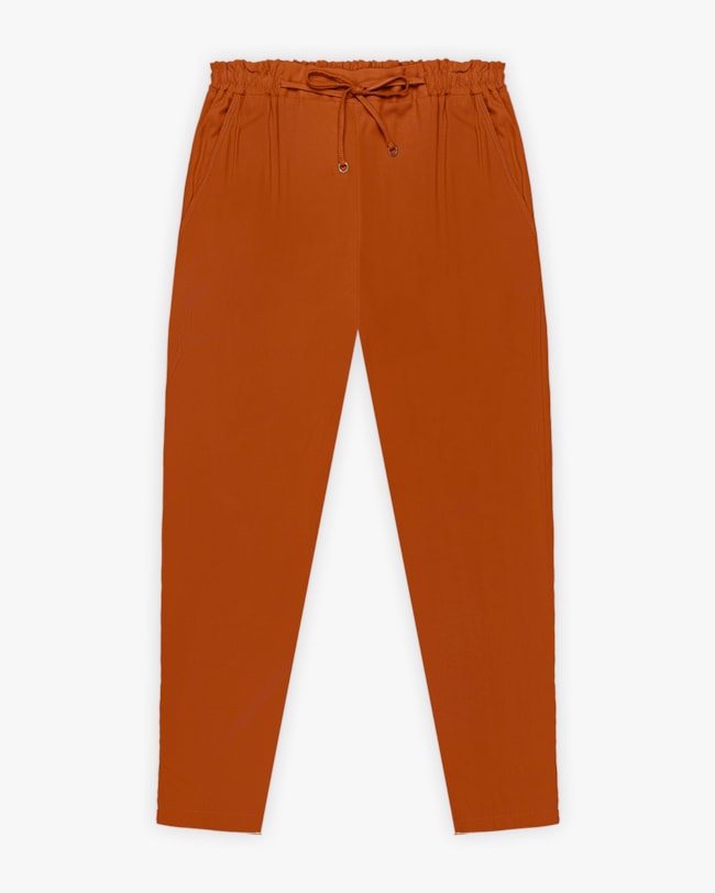 Calça Feminina Plus Size em Tecido Viscose com Bolso - Cereja Rosa - Terracota-33da0da4-4150-4d91-a303-82b1c3dbaed3