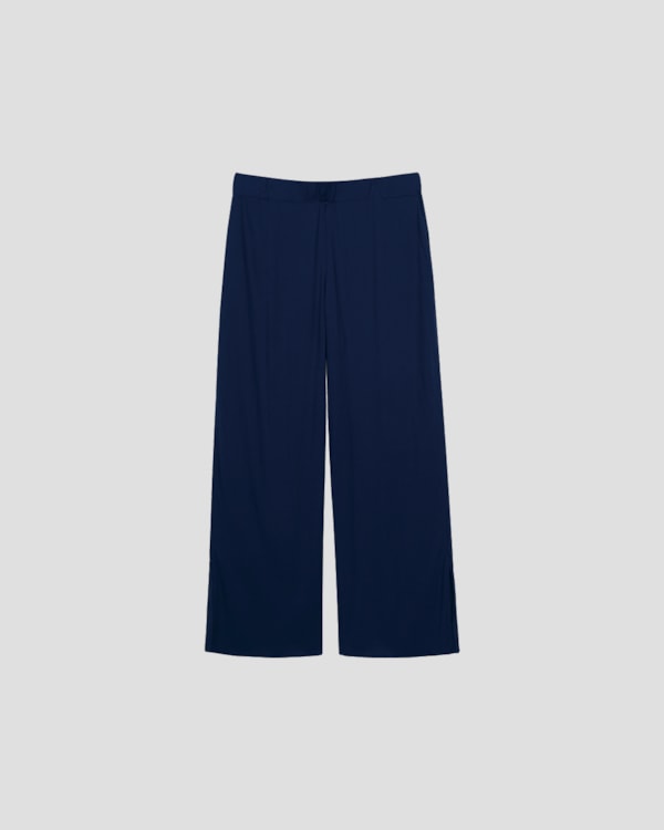Calça Feminina Plus Size em Viscose com Bolso Cereja Rosa Azul