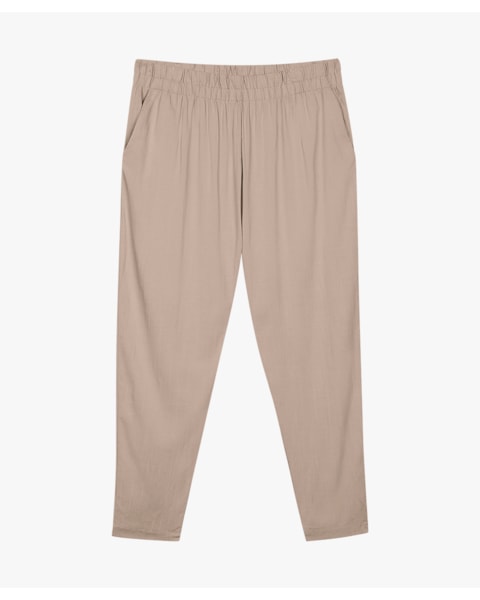 Calça Feminina Plus Size em Viscose com Bolso - Cereja Rosa - Carvalho
