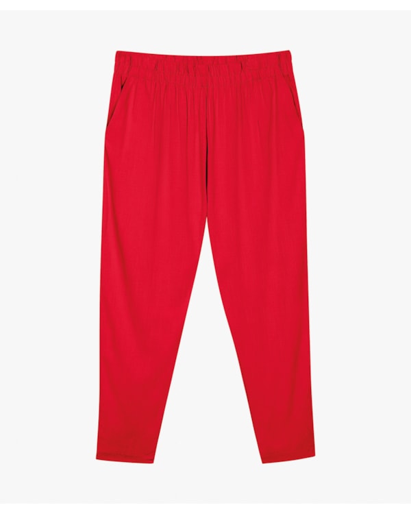 Calça Feminina Plus Size em Viscose com Bolso - Cereja Rosa - Flame