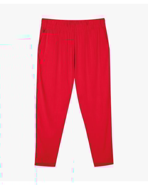 Calça Feminina Plus Size em Viscose com Bolso - Cereja Rosa - Flame