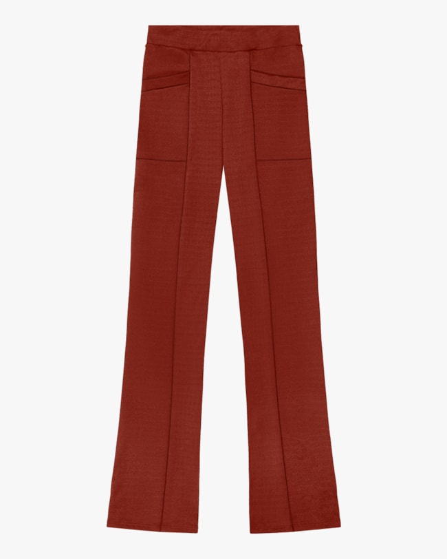 Calça Flare em Malha Montaria Ferrugem Cereja Rosa-990e4ff1-79a1-42df-8fe0-9ad8c3f58061